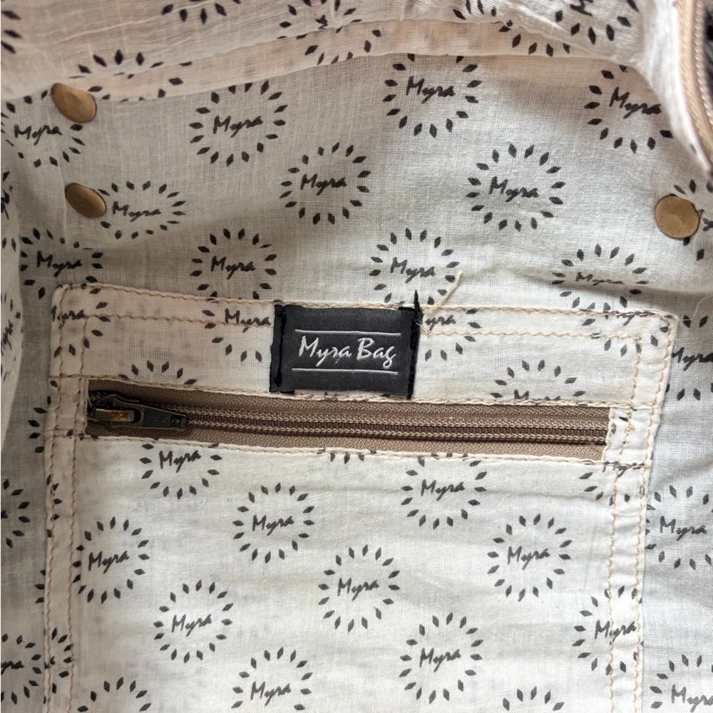 Myra Bag Large Hair-On Leather & Canvas Shoulder/Crossbody/Messenger Bag